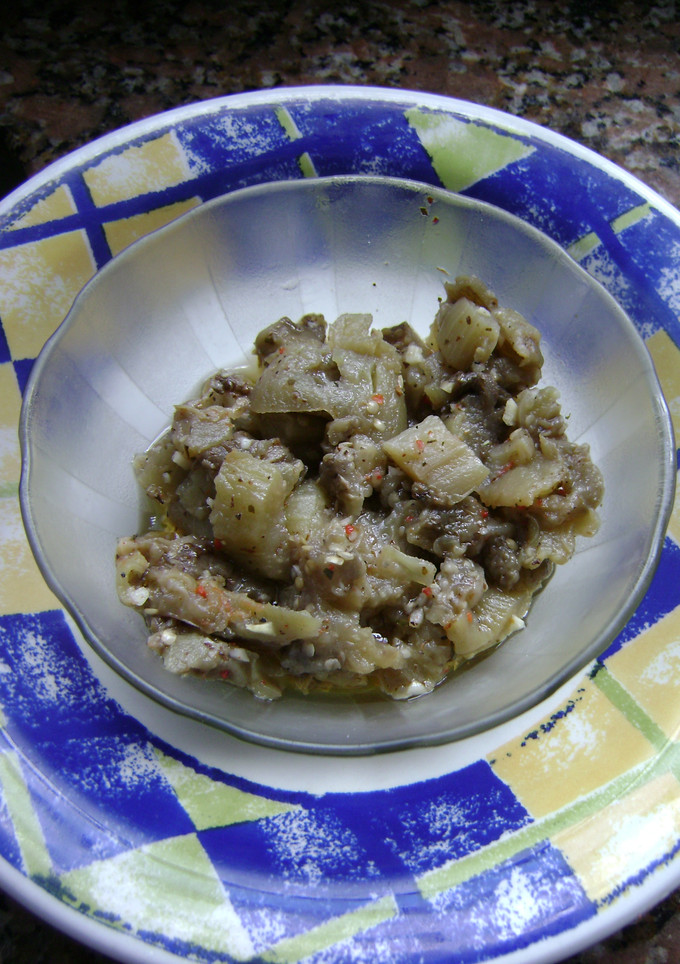 Una foto de Berenjenas en escabeche