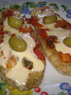 Una foto de Milanesas de berenjenas a la napolitana 