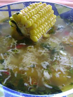 Una foto de Sopa de verduras en caldo de pollo
