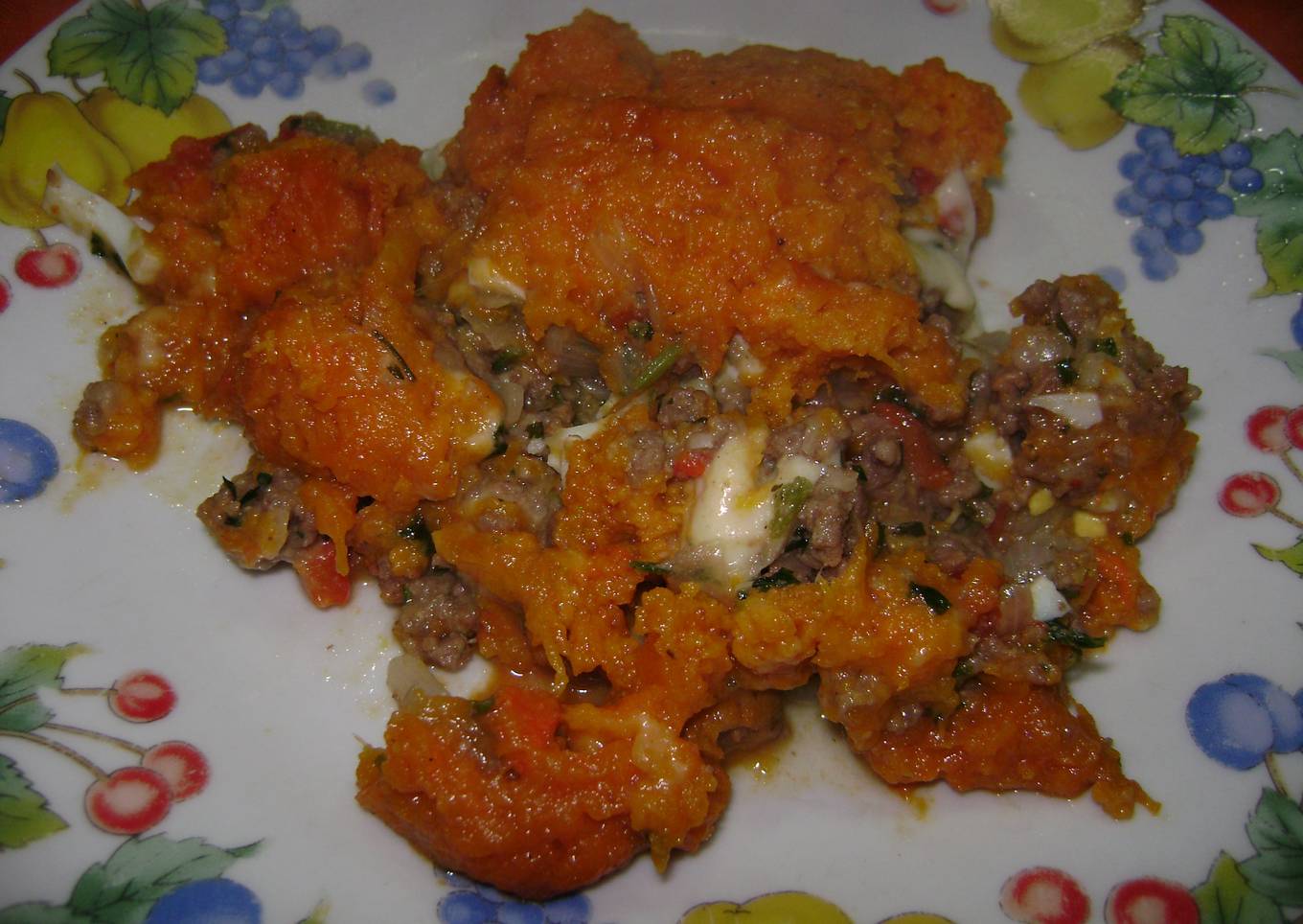Pastel de carne y calabaza
