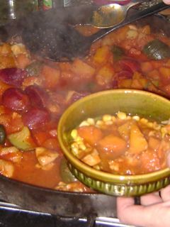 Una foto de Cazuela de pollo y verduras al disco de arado