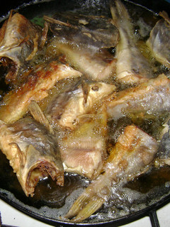Una foto de Bagre frito al disco de arado