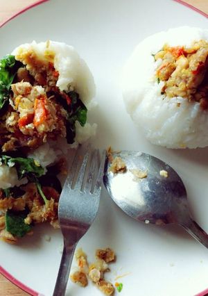 Foto resep Nasi Isi Sambal Tempe & Bayam