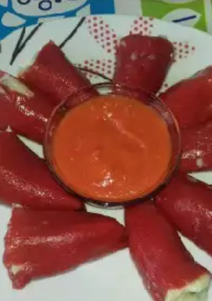 Una foto de Pimientos rellenos de bacalao
