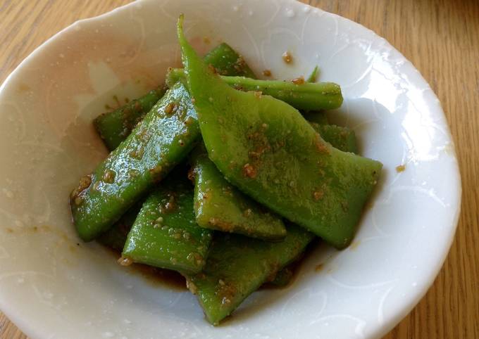 Guide étape par étape pour Préparer Super Rapide Fait Maison Haricots plats aux sésames à la japonaise