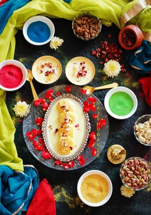 A picture of Holi Special Kesariya Rasmalai.