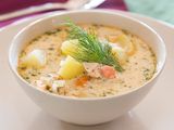 Sopa de salmón ahumado