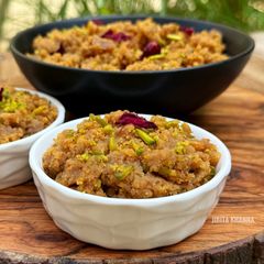 A picture of Instant Moong Dal Halwa.