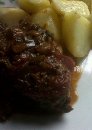 Una foto de Plateada al jugo en olla común 