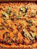 Tortino di quinoa con peperoni, topinambur e cime di rapa