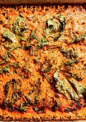 Foto di Tortino di quinoa con peperoni, topinambur e cime di rapa