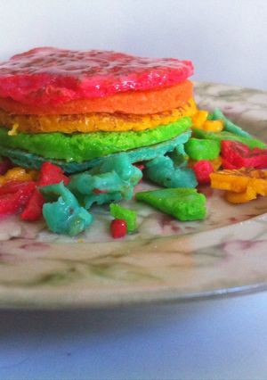 Foto resep Rainbow Mini Pancake
