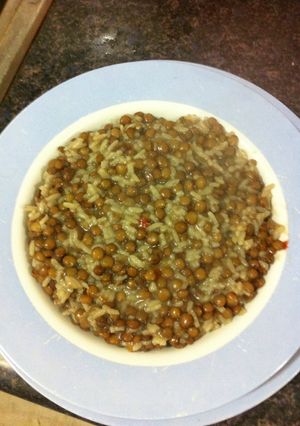 Una foto de Lentejas con arroz
