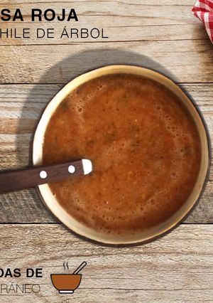 Una foto de Salsa roja de jitomate con chile de árbol