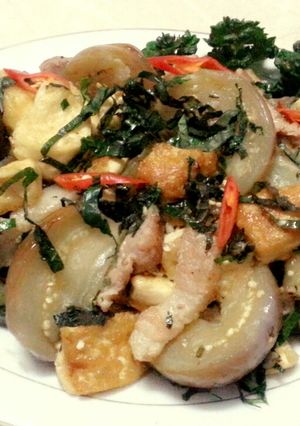 Hình của món Cà tím bung thịt ba chỉ,đậu phụ.