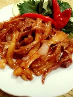Hình của món Mực khô xào chua ngọt.