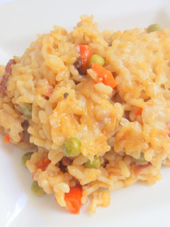Una foto de Arroz meloso con jamón gratinado