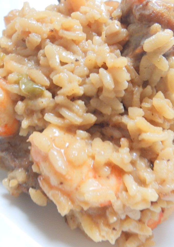 Una foto de Risotto con gambas y sépia con mascarpone y parmesano