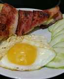 Bánh mỳ cuộn bacon và cheese