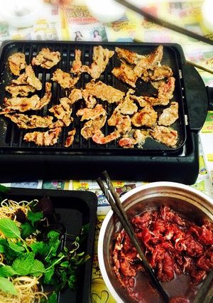Hình của món Thịt bò nướng trái vải.