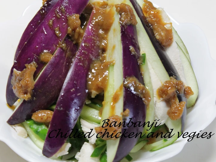 Easy Way Prepare Recipe Chilled Chicken and Veggie Salad (Banbanji Style Salad) that is  Makes Drooling, Delicious}