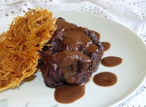 Una foto de Rabo de toro con chocolate