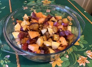 Une photo de Salade de fruits du jardin au melon et raisins