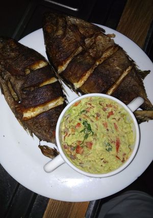 A picture of Tafi fish with guacamole.