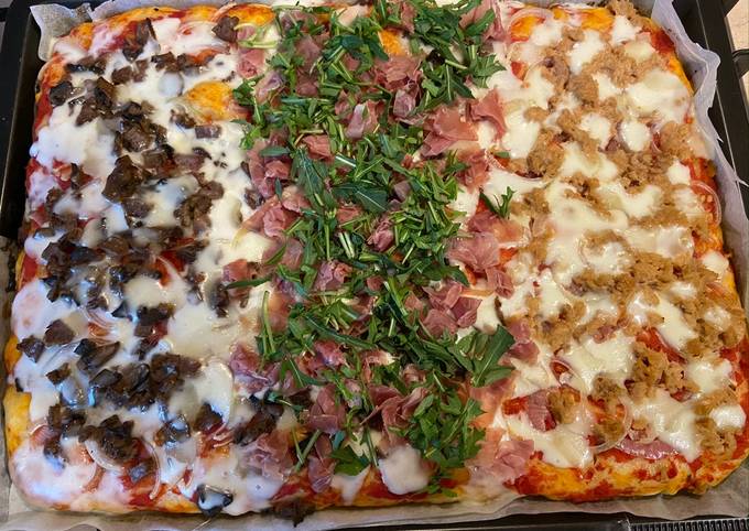 Pizza in teglia fatta in casa - Ricetta - Agrodolce