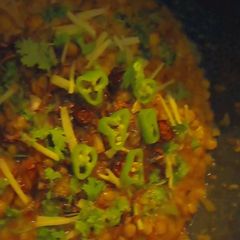 A picture of Dhaba style fry chana daal.
