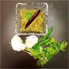 A picture of Raw Green Banana Peel Chutney.