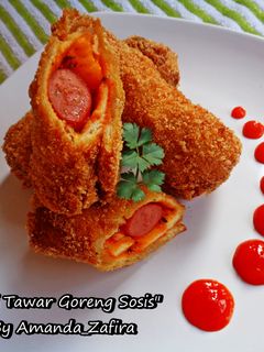 Foto resep Roti tawar goreng sosis
