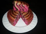 Bizcocho cebra rosa