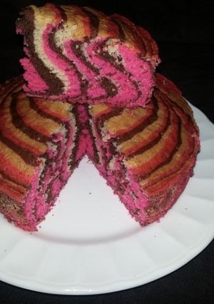 Una foto de Bizcocho cebra rosa