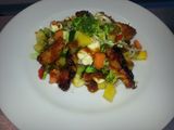 Ensalada agridulce con fajitas de cerdo
