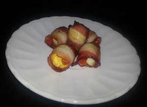 Una foto de Tentempié de Huevos de codorniz y tocineta