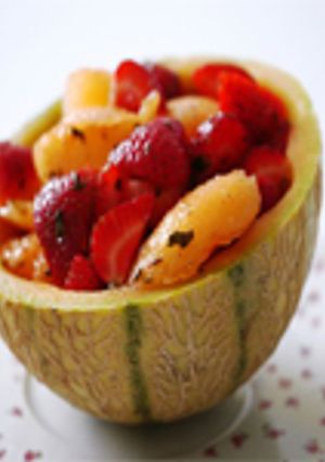 Una foto de Ensalada de fresas y melón