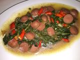 Kangkung sosis pedas