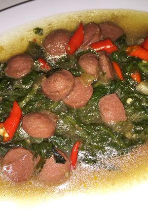 Foto resep Kangkung sosis pedas