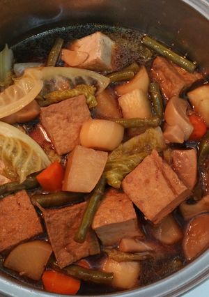Hình của món Rau củ kho chay.