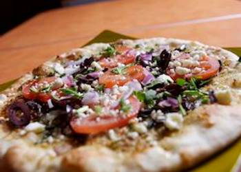 Popular Cuisine Whole Wheat Pizza Portobello Spinach and Feta Cheese Pizza Delicious Simple