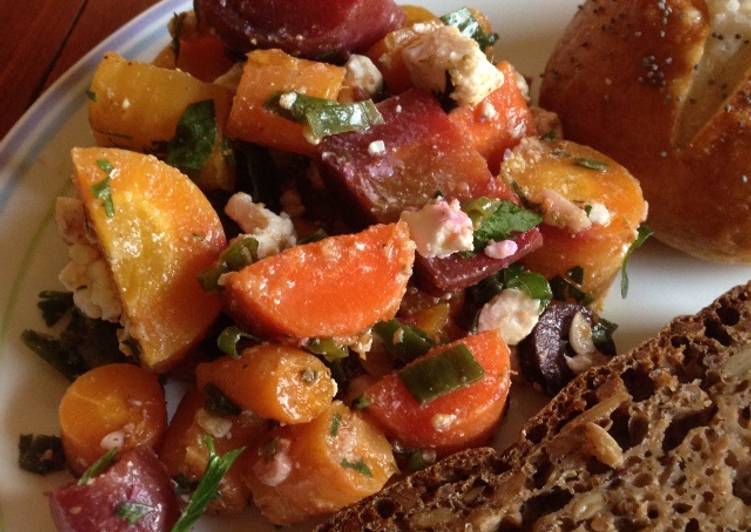 Simple Way to Make Quick Carrot Salad with Toasted Spices and Goat Feta