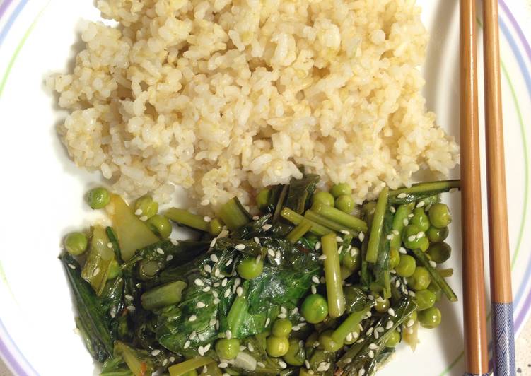 Asian Spring Greens with Peas