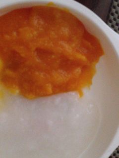 Foto resep MPASI Bubur Beras Saus Puree Kabocha