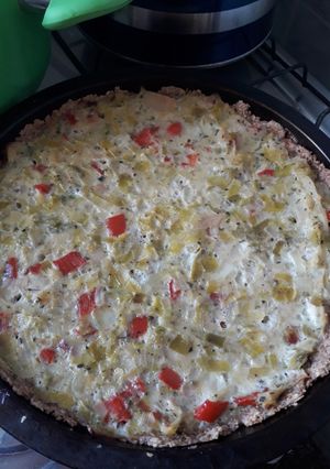 Una foto de Tarta de puerro liviana