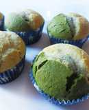 Muffin bicolor con té Matcha