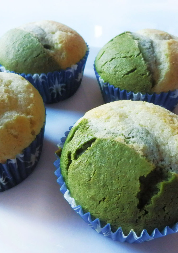 Una foto de Muffin bicolor con té Matcha