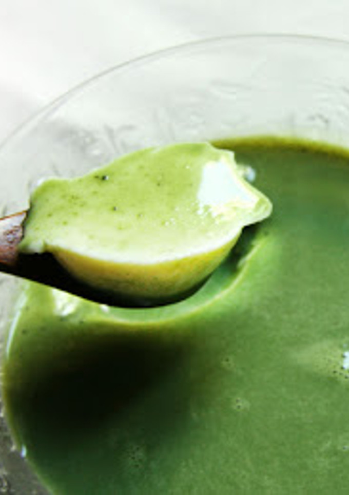 Una foto de Pudding de Tofu con salsa de Matcha