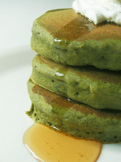 Una foto de Hot cake gordito de té matcha