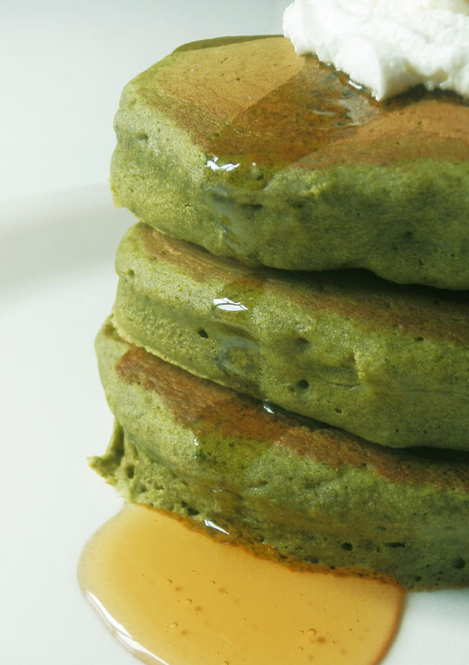 Una foto de Hot cake gordito de té matcha